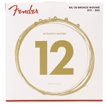 Fender 0730070403 80/20 Bronze Acoustic Strings, Ball End, 70L .012-.052 Gauges (6)