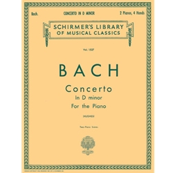 Concerto in D Minor (2-piano score) - BW1052 Schirmer Library of Classics Volume 1527 NFMC 2024-2028 Selection Piano Duet