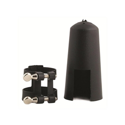 LUYBEN 2215B PLASTIC CLARINET LIGATURE & CAP (BLACK)