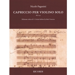 Capriccio for Violin Solo M.S. 54 Critical Edition Violin